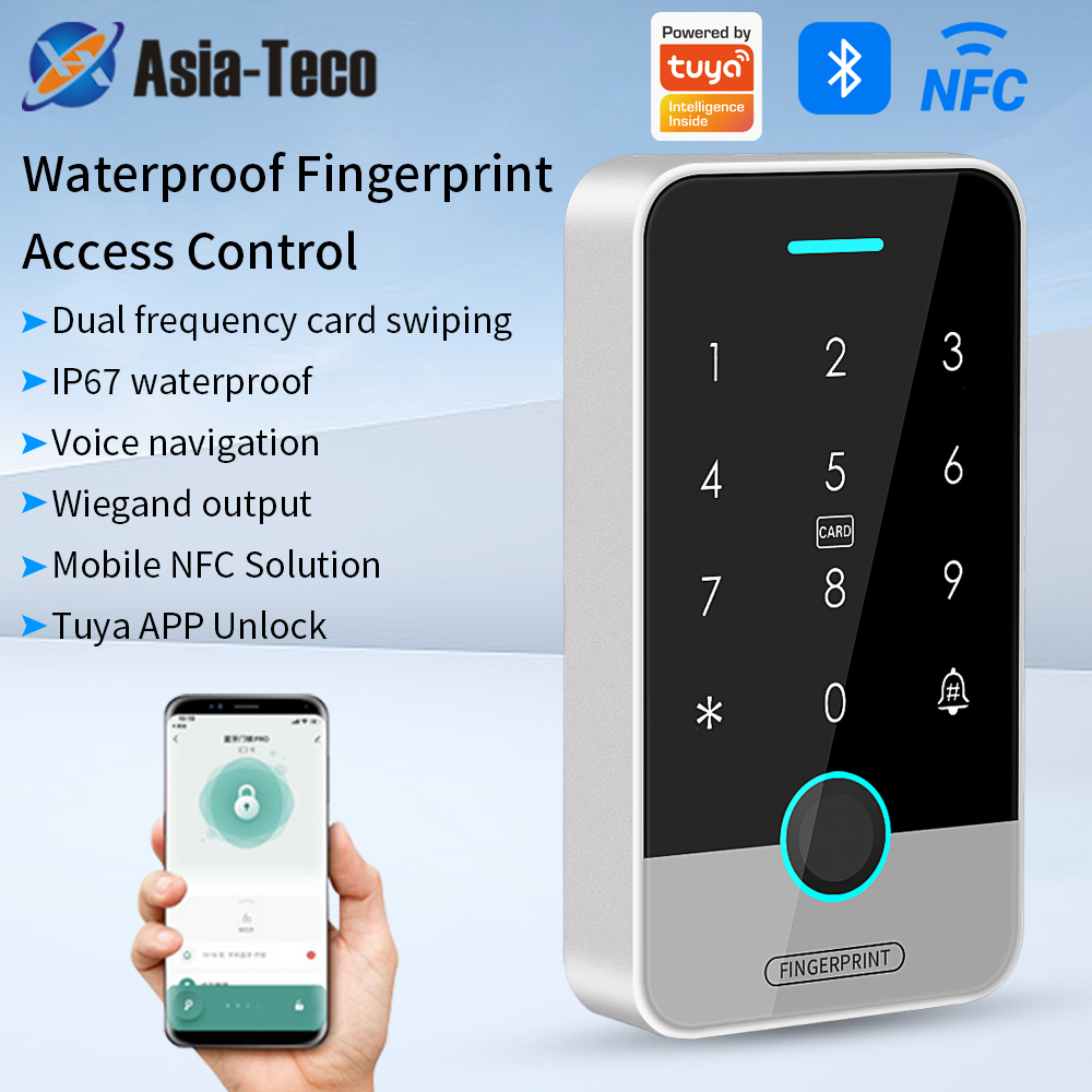 防水 Bluetooth 指紋認証アクセス制御 RFID タッチ キーボード 13.56MHz アクセス制御システムは Tuya アプリをサポート