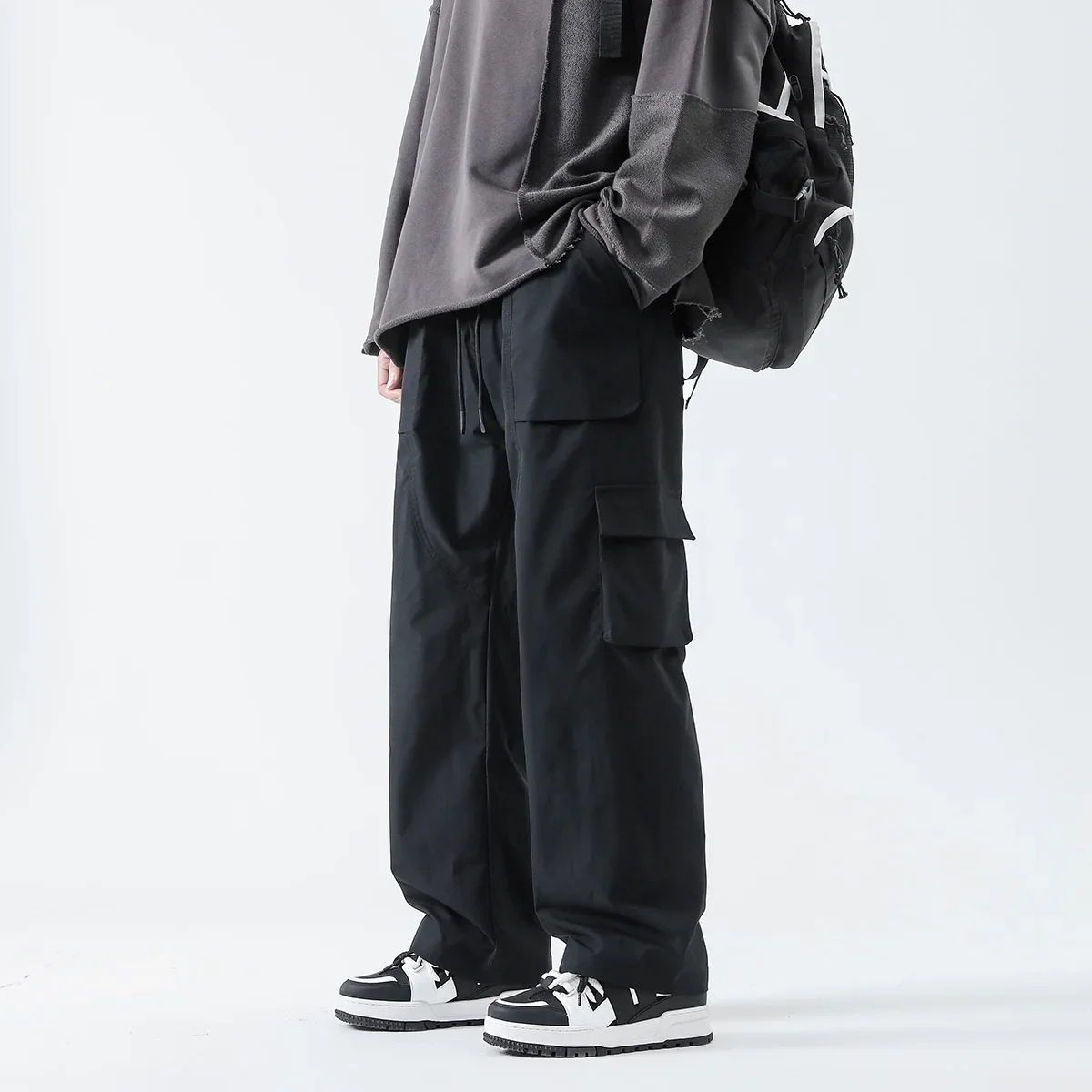 ストリートヒップホップジョガーカーゴパンツ男性マルチポケット弾性ウエストハーレムズボン男性原宿カジュアル女性スウェットパンツ
