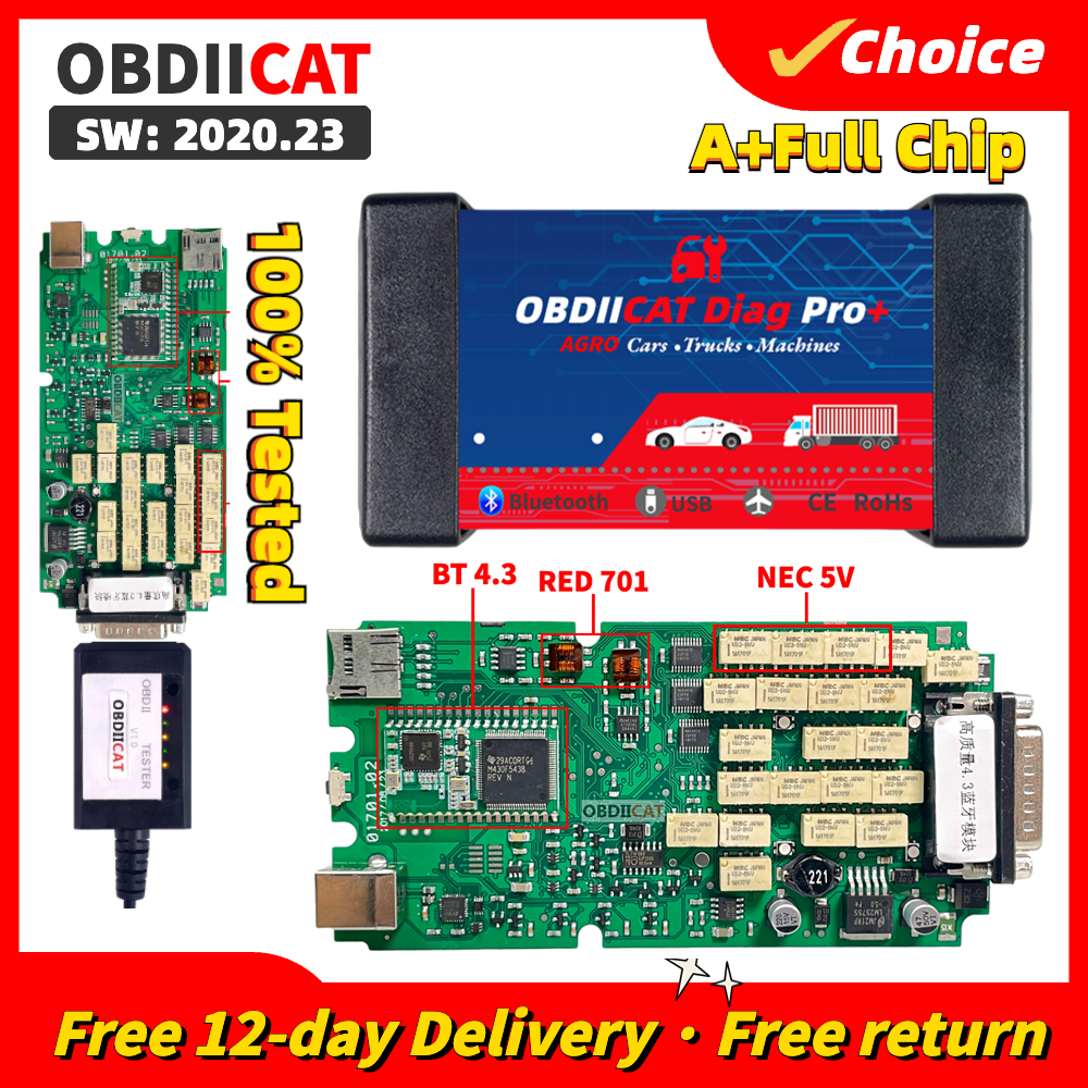 高品質の新しい Multidiag Pro TCS V3.0 NEC リレー 9241A チップ Bluetooth OBDIICAT VCI TCS OBD2 車/トラック診断ツール スキャナ