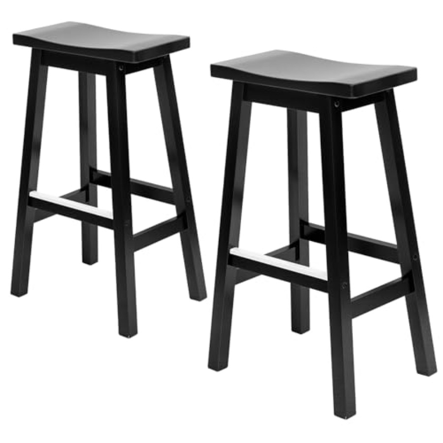 バースツール 2 個セット、サドルスツール ch Heigh、フットレスト付きバーチェアシート、工業用、レストラン用キッチンカウンタースツール