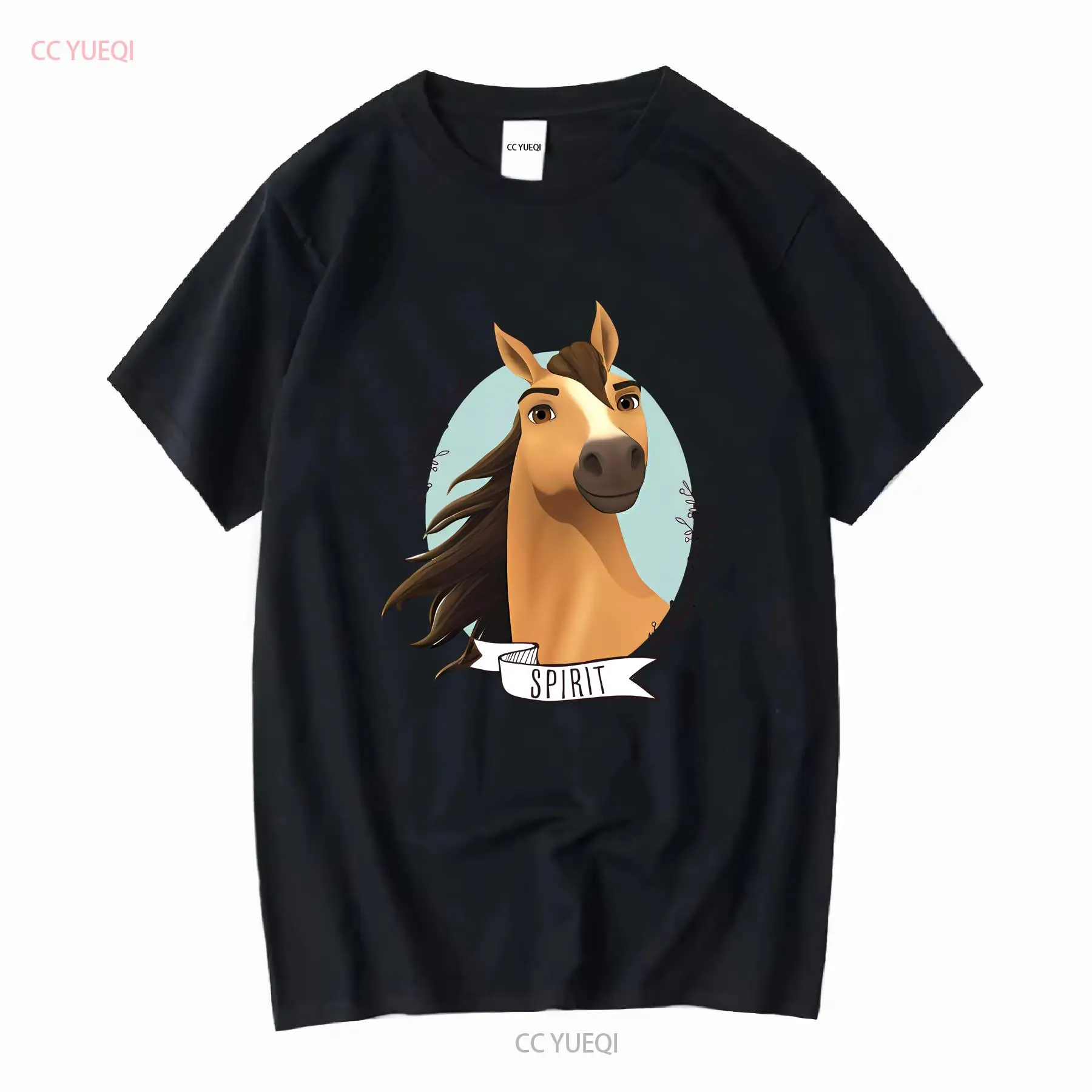 スピリット ワイルド ホース キッズ T シャツ 長袖または半袖 ヴィンテージ ウォッシュド グラフィック ユニセックス ファッション オム 多用途 快適