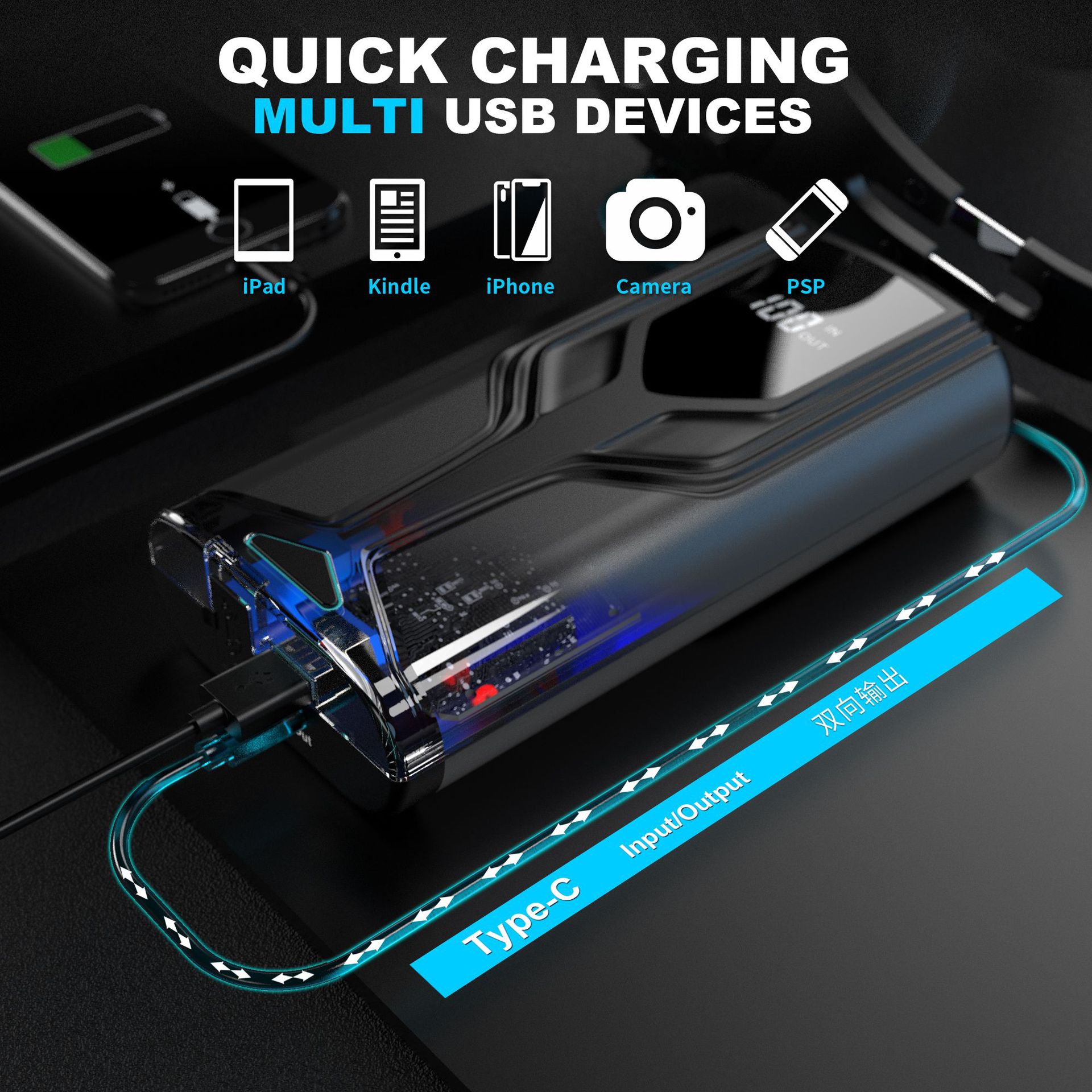 ポータブル 12V 車のジャンプスターター電源自動バッテリーブースター緊急始動装置スマート充電器ガスディーゼル車用