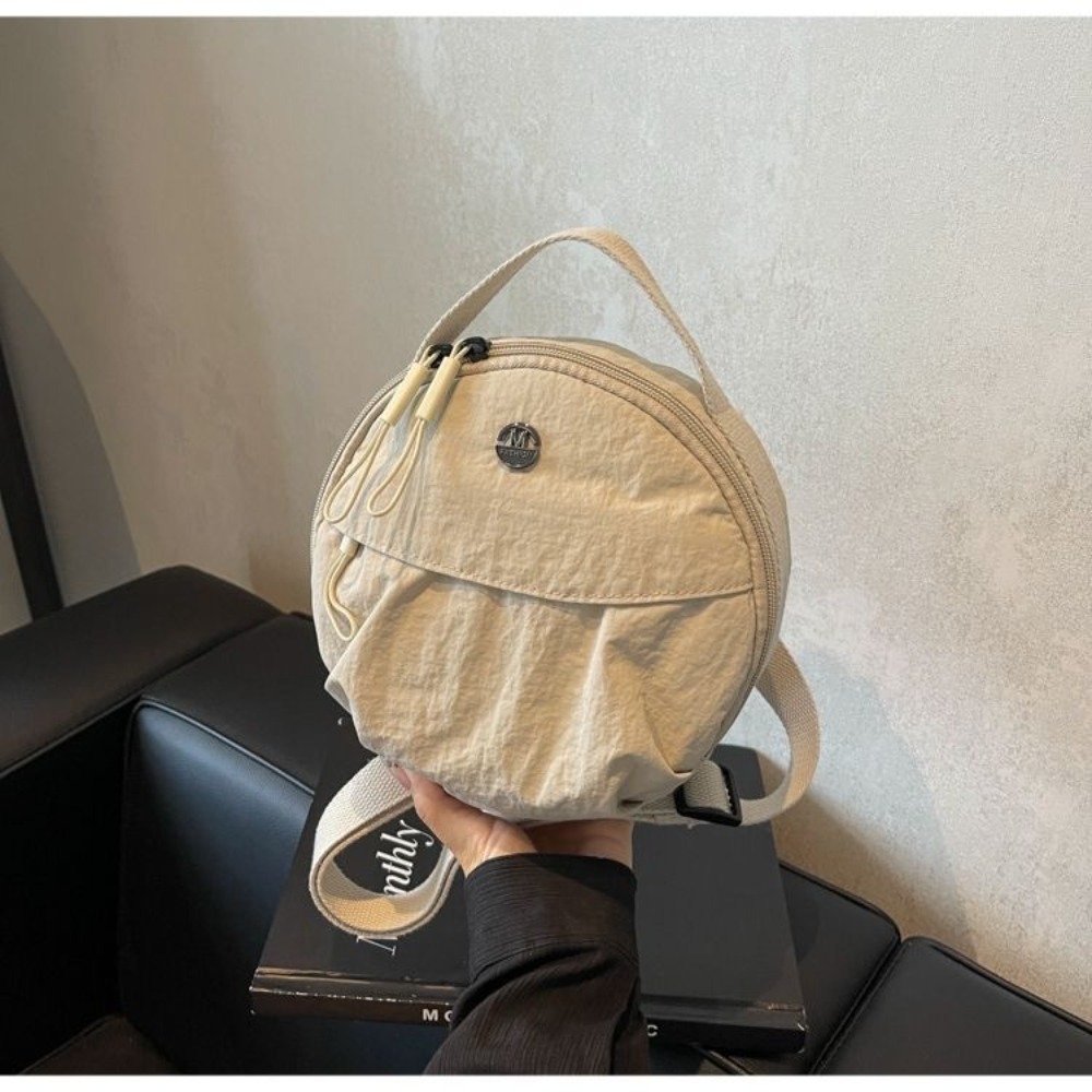 かわいい韓国スタイルナイロンショルダーバッグ携帯電話収納財布小さなラウンドバッグハンドバッグ財布バッグミニクロスボディバッグ女の子