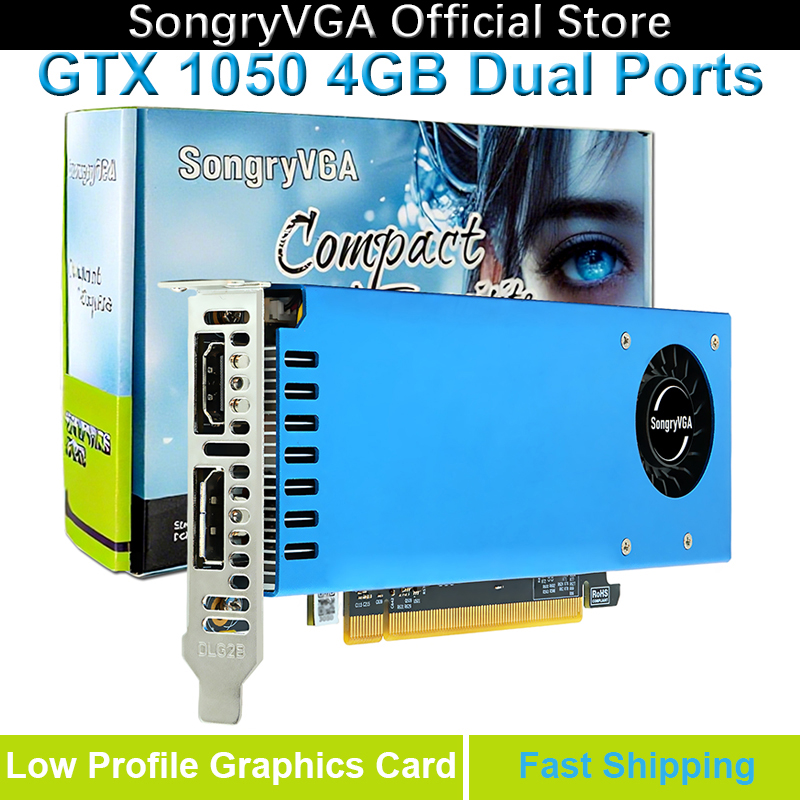 SongryVGA GTX 1050 2/4GB ロープロファイルグラフィックカード、GDDR5 128ビット PCIe 3.0 x16 HDMI DPビデオカード、SFF/Thin ITX/HTPC PC対応