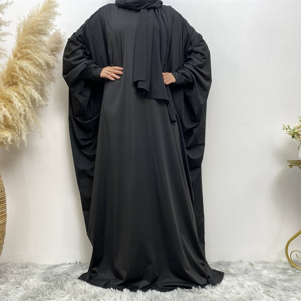 イードイスラム教徒バットウィングスリーブドレス祈り衣服ローブアバヤドバイラマダン女性のためのイスラム服 Djellaba ドバイカフタン Jalabiya
