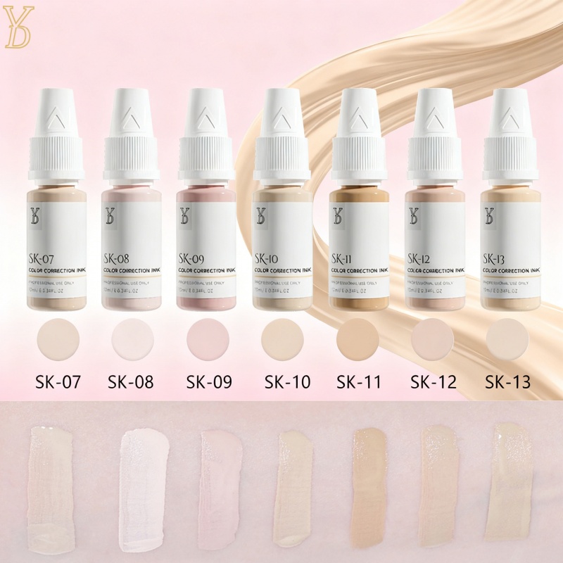YDPMU 10ML Skin Camouflage Pigment Semi Permanent Makeup Tattoo Ink for Scar Vitiligo Stretch Mark Conceal Restore Skin Tones