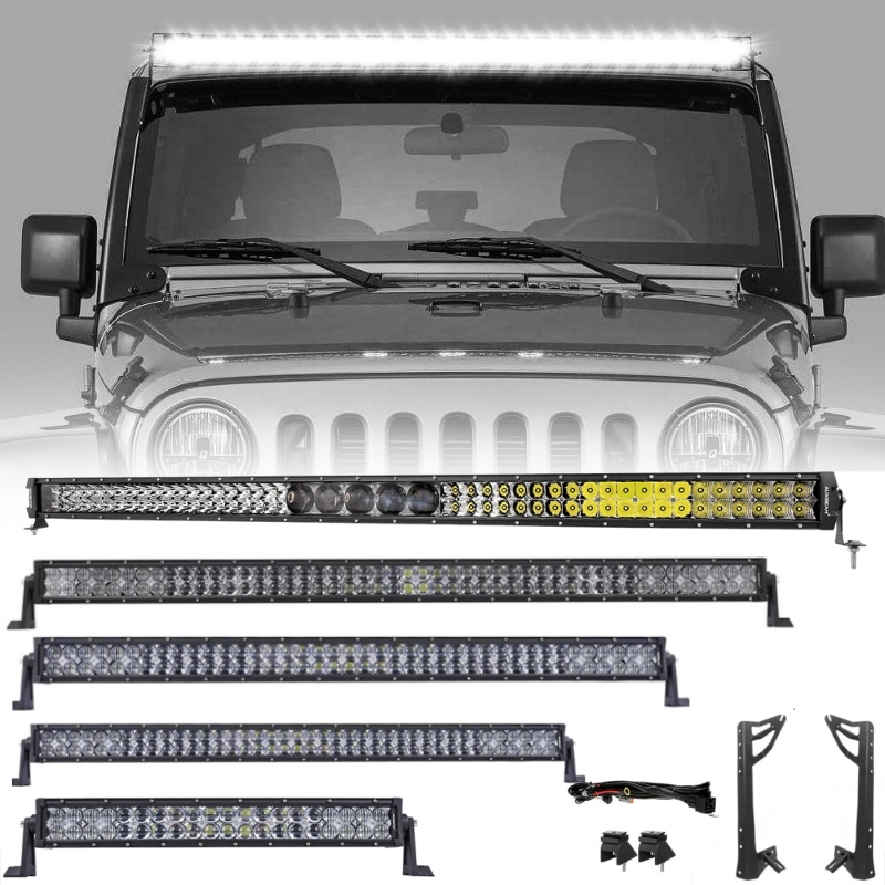 AUXBEAM 22/32/42/50/52 インチコンボビーム LED ストレート/カーブライトバー複列 LED ライトバー 6500K 5D シリーズ