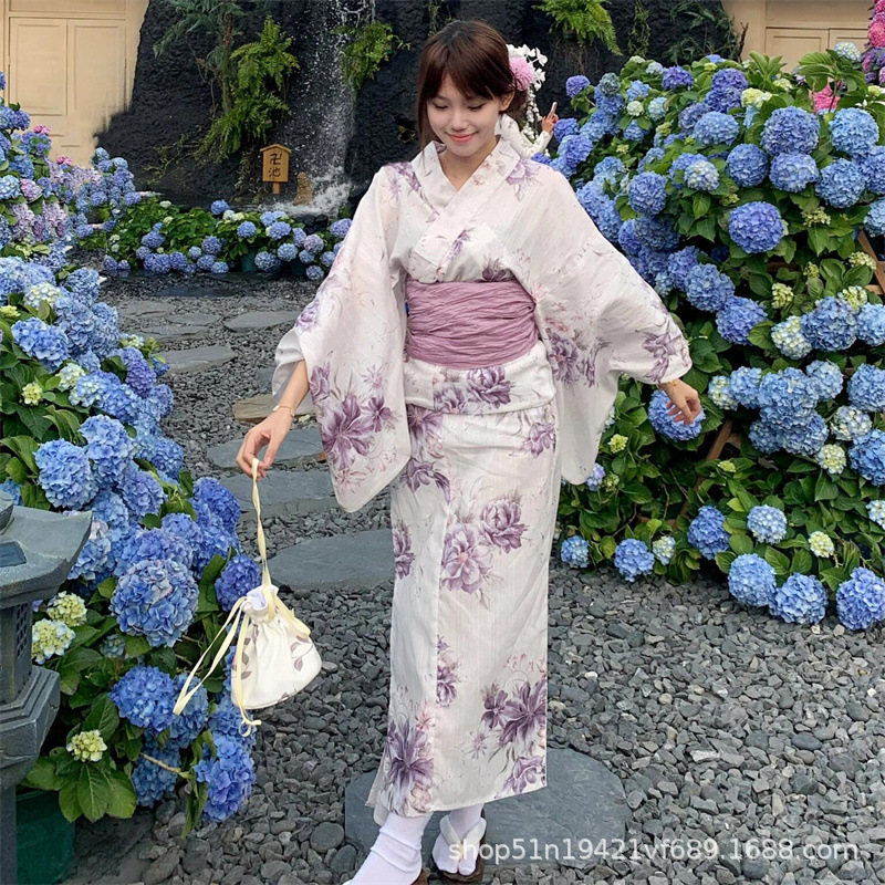 さくらガール着物ドレス和風浴衣バスローブ女性花柄羽織日本制服コスプレ仮装パーティーショートガウン
