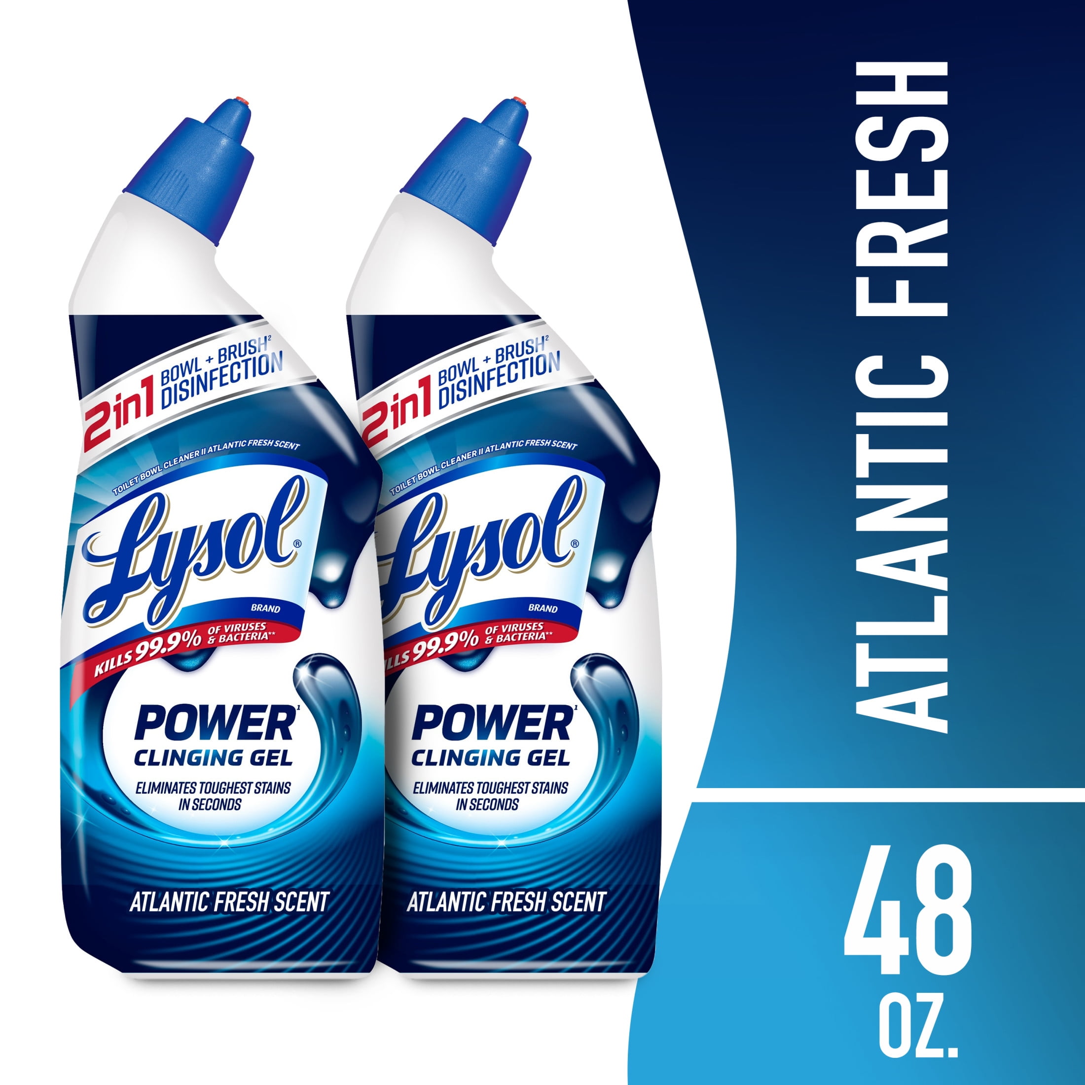 Lysol Power 便器クリーナージェル、洗浄、消毒、汚れ除去、24 オンス、2 個パック