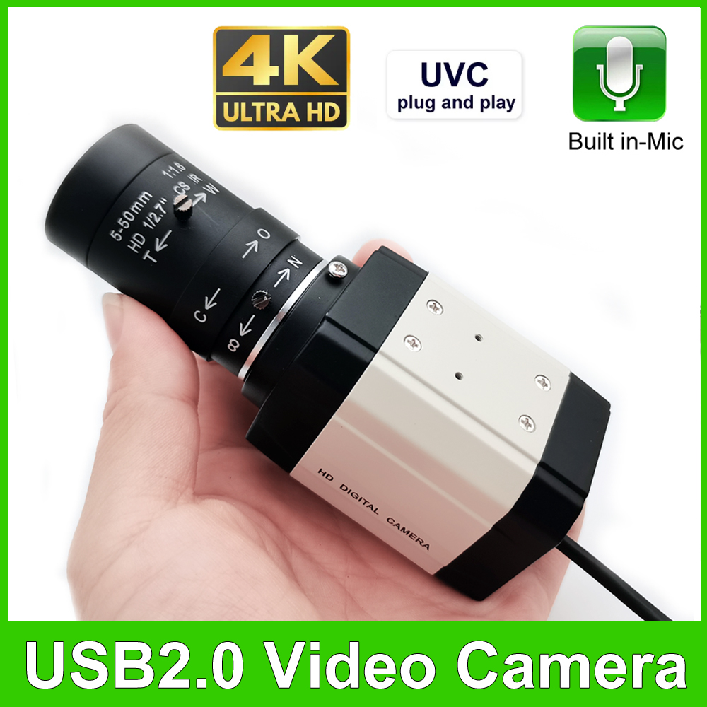 30fps 4K USB ウェブカメラ 1440P 2K ウェブカメラ内蔵マイク CS 5-50mm/2.8-12mm マニュアルズームレンズ付きビデオ通話/会議用