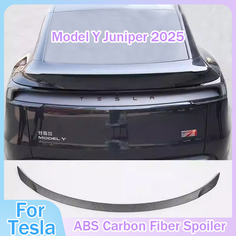 ABS 炭素繊維パターンテスラモデル Y ジュニパー 2025 オリジナル高性能トランクウイング自動修正されたアクセサリー