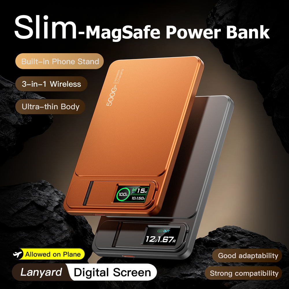 10000mAh スリムパワーバンク MagSafe 用、磁気ワイヤレス 20W 高速充電ポータブル外部バッテリー iPhone 12-17 Pro Samsung 用