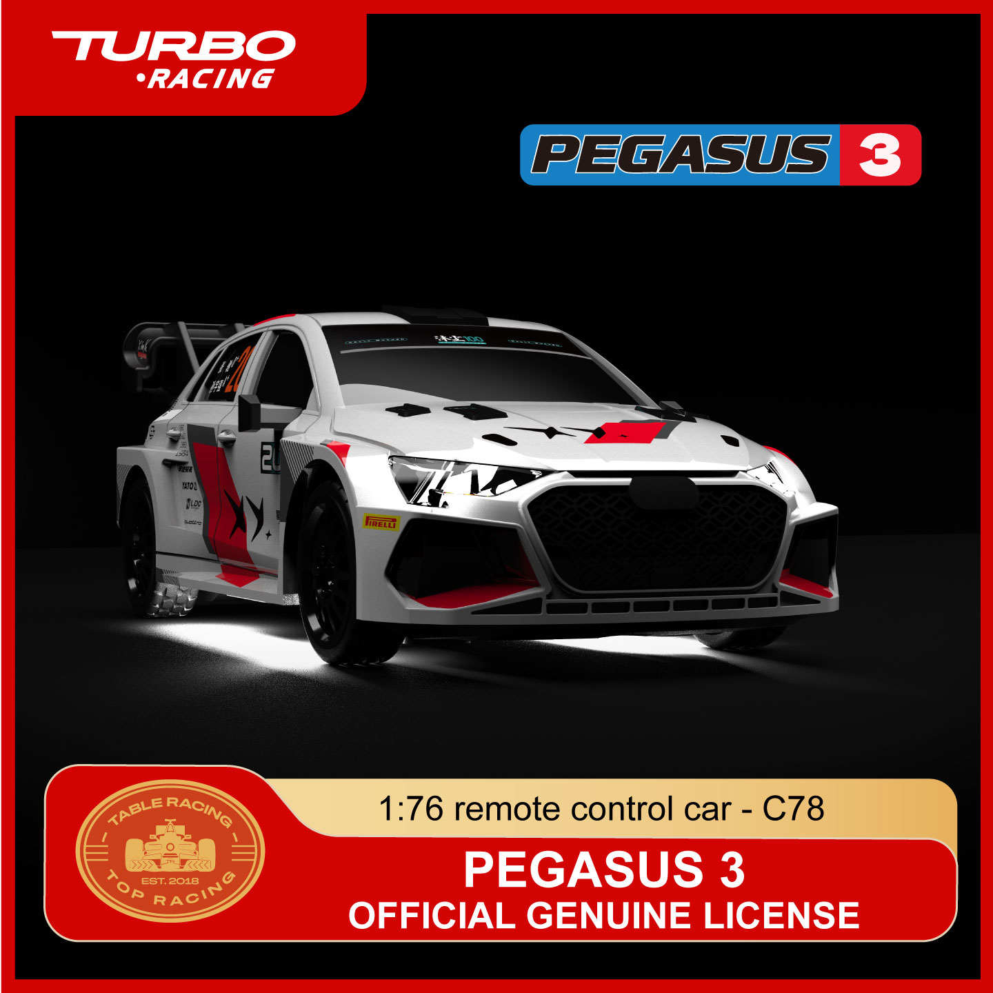 1/76 ターボレーシング C78 Rc カーミニチームペガサス 3 公式ジョイント限定版ウルトラマイクロ Rc ドリフトカーボーイ卓上レーシングおもちゃ