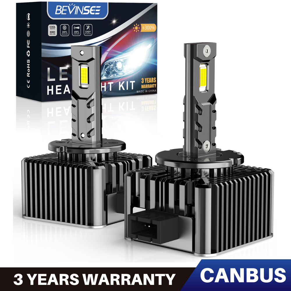BEVINSEE D1S D3S LED Canbus D2S D5S D1R D2R D3R LED ヘッドライト電球 70 ワット 6000 K 7000LM 自動キセノン電球交換プラグ