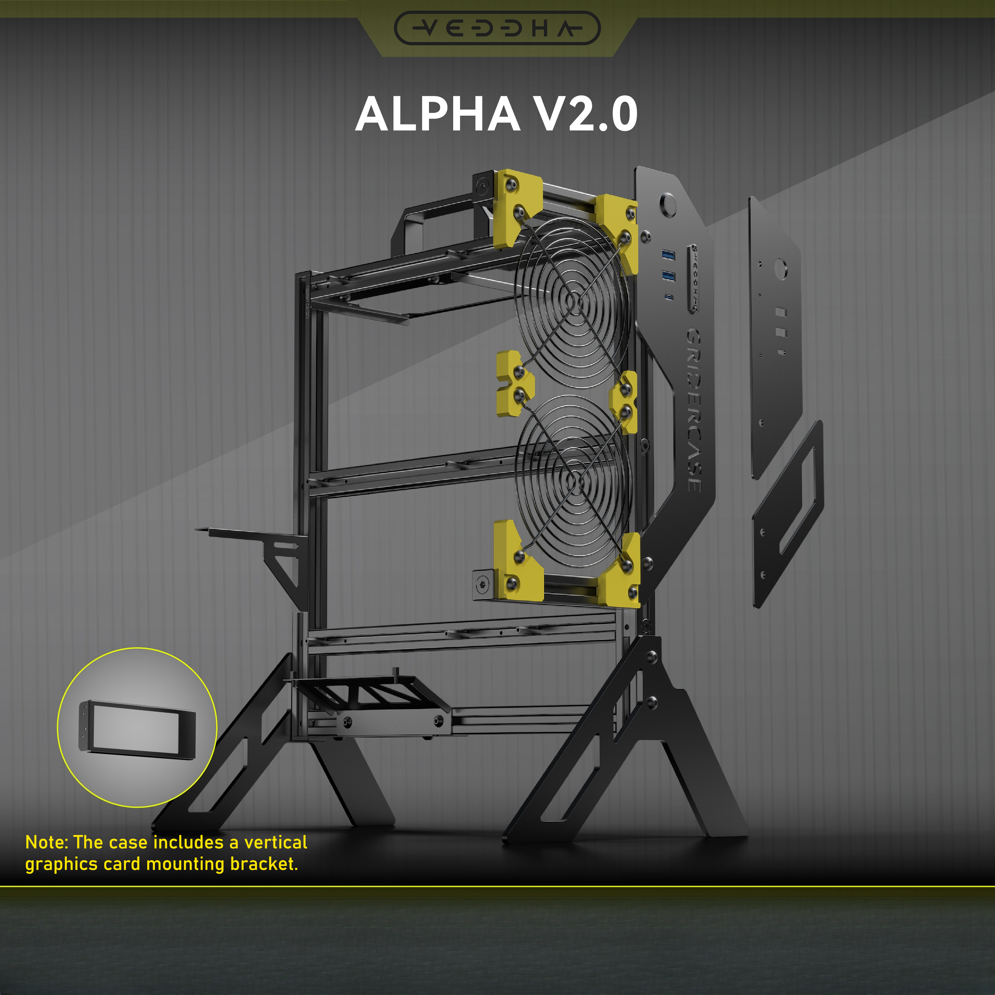 Veddha ALPHA V2.0 DIY パーソナライズされた水冷全アルミニウムオープンタイプ コンピュータ ホスト ATX ケース