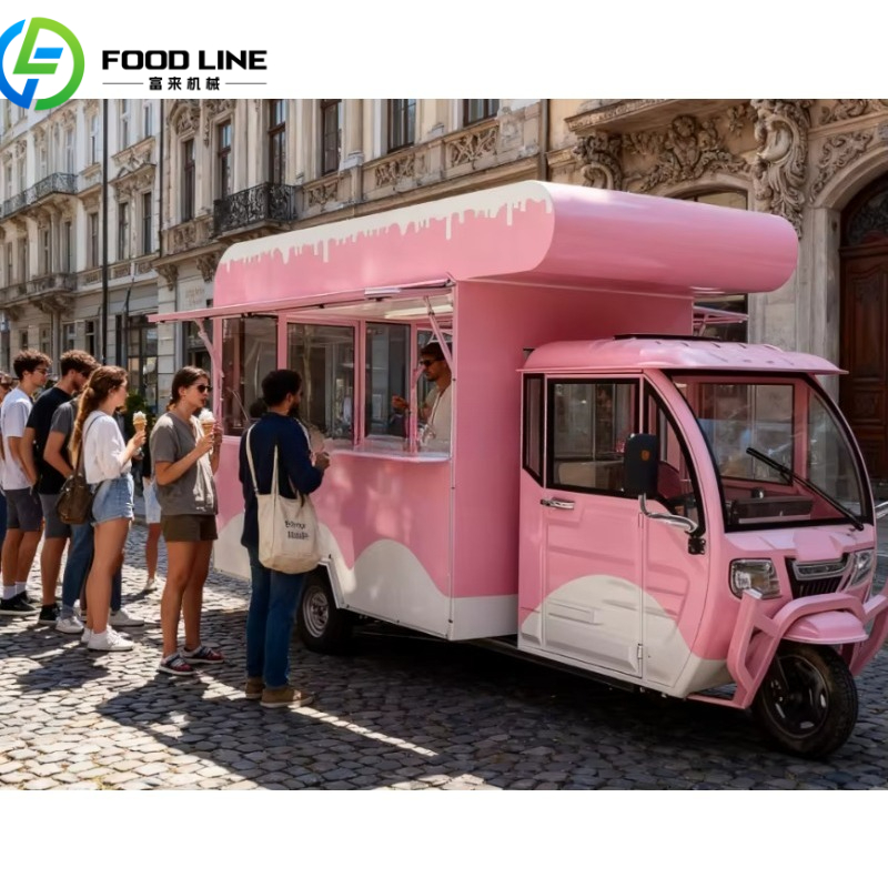 Customized Europe 3-Wheel Tuk Tuk Electric Food Truck Chinese Design Hot Dog Pizza 220v High Mobility Best Sale
