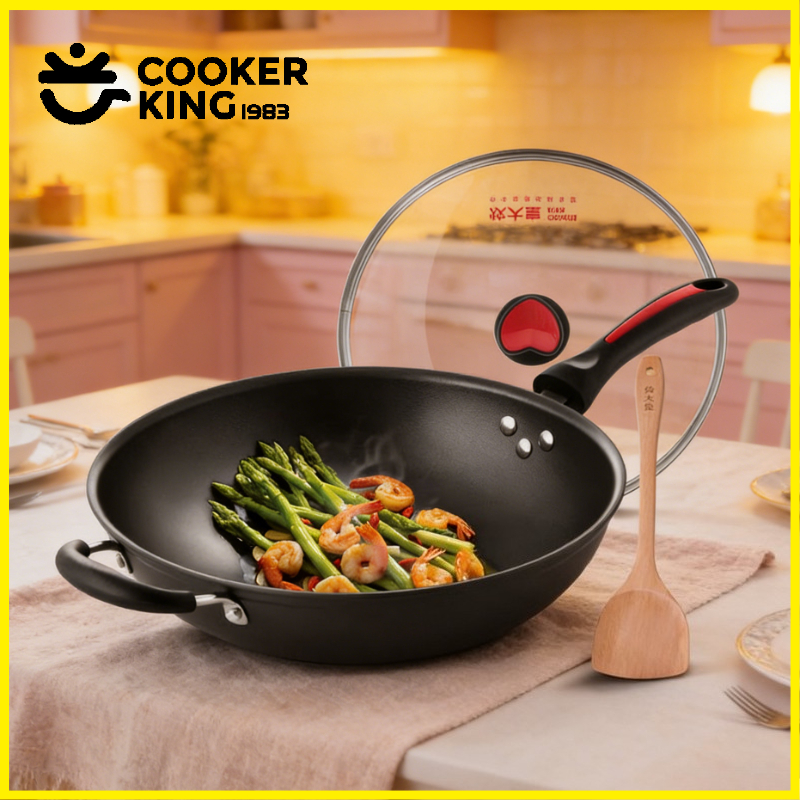 COOKER KING 32/34 センチメートル中華鍋アルミ合金ホーム多機能フライパンノンスティックパン家族の調理ニーズを満たす