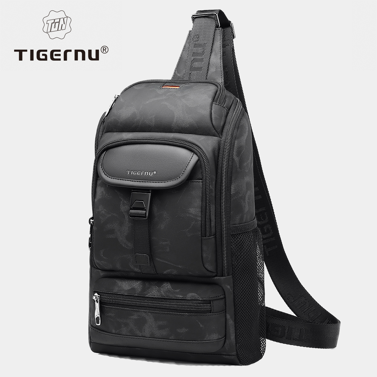 Tigernu チェストバッグ男性用 9.7 インチ ipad バッグ防滴ショルダーバッグ男性クロスボディバッグカジュアル男性スリングバッグハンドバッグミニバッグ