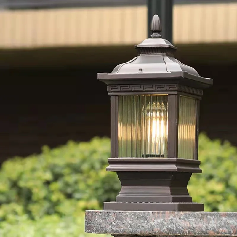 GISELLE 屋外古典的なポストランプシンプルな電気 LED ピラーライト防水ヴィラ中庭レトロな庭の風景