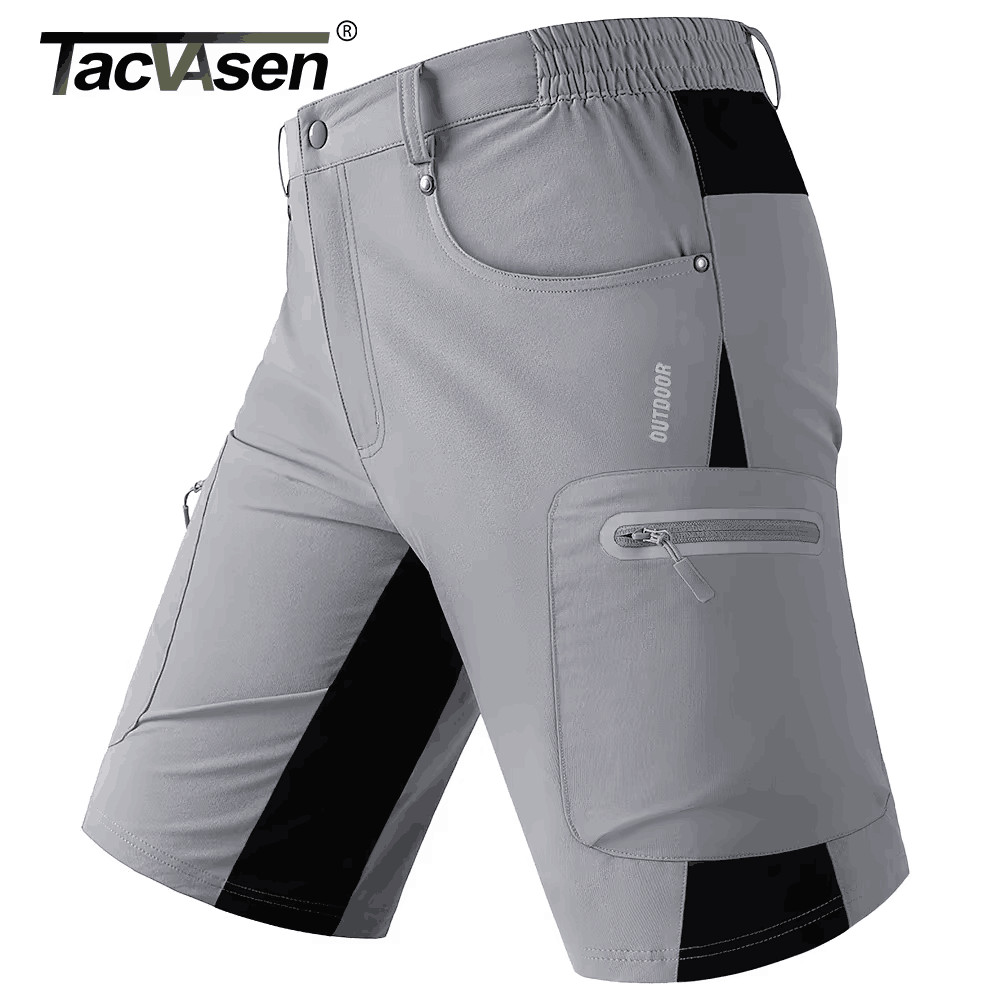 TACVASEN 速乾カーゴショーツメンズ軽量ワークカーゴショーツマルチポケット防水屋外ハイキング釣りショーツ男性