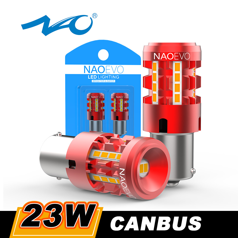NAO 23W P21W LED CANBUS 2500Lm PY21W エラーフリー BA15S T20 7440 W21W 1156 BAU15S 7443 P21/5W ハイパーフラッシュなし 12V ターンシグナルランプ