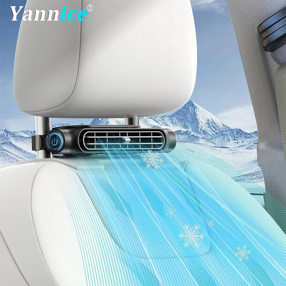 カーシート冷却ファン 3 速度調整可能 5V USB 車のヘッドレスト冷却空気ファンカーシートファンフロントリアカーインテリアアクセサリー