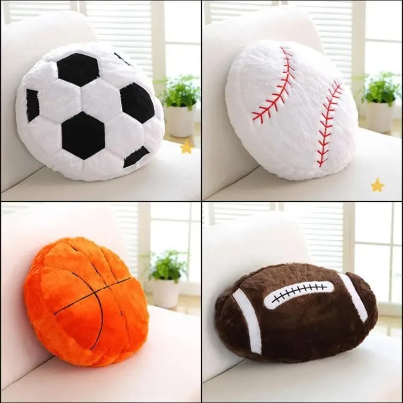1 個バスケットボール野球フットボール形スポーツぬいぐるみクッション枕冬夏スタイルのギフトボーイフレンドサッカーファンのため