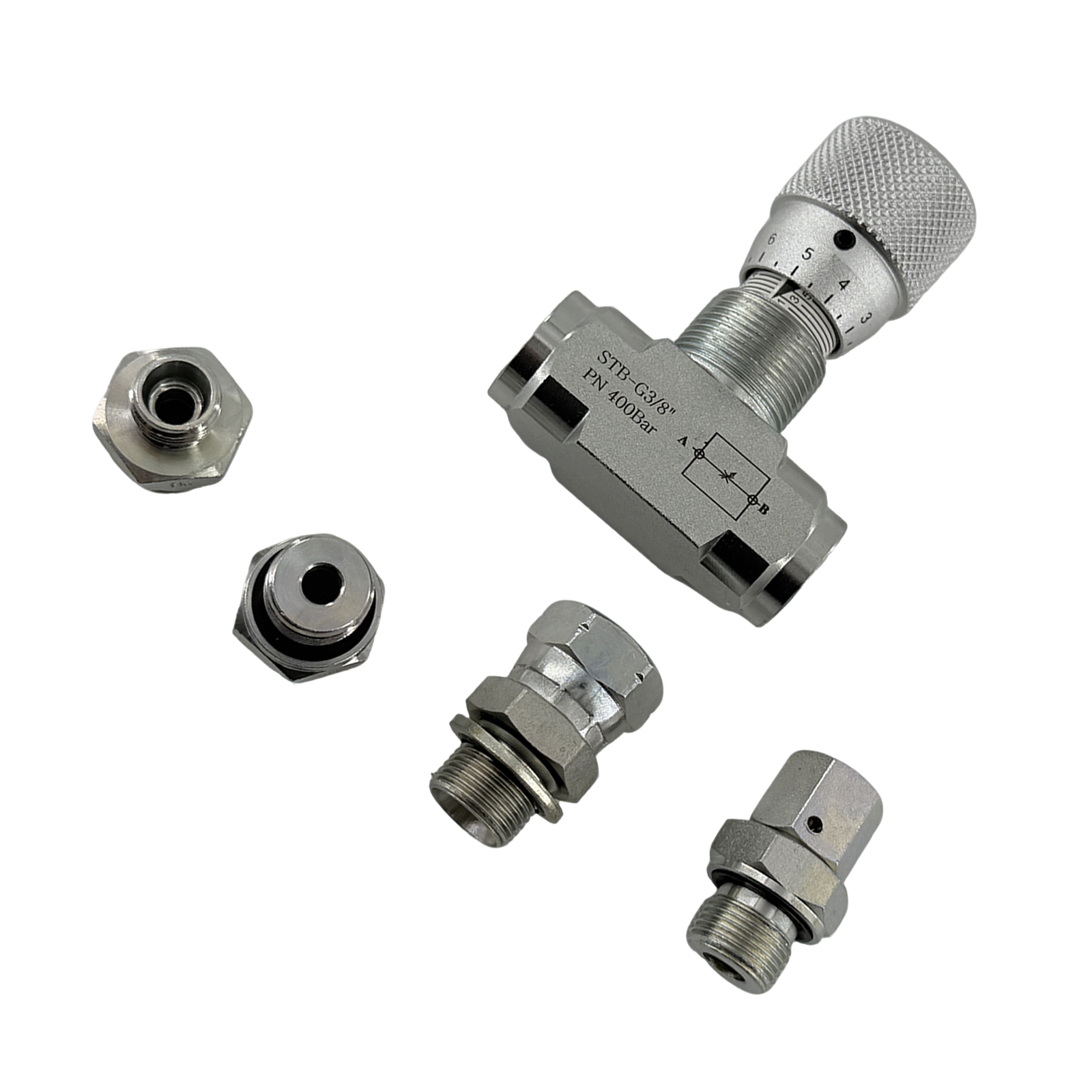 油圧流量制御バルブ STB-G3/8 L08、3/8 インチミニショベル交換部品 AGT 用