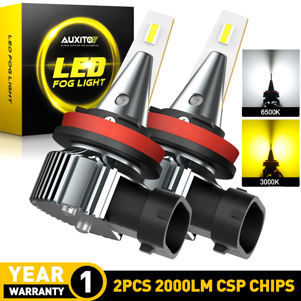 AUXITO 2 個 H8 H11 LED Canbus 9006 HB4 PSX24W H10 H16 5202 LED フォグランプ電球 PSX26W H27 881 880 LED DRL CSP 車フォグランプ 12V