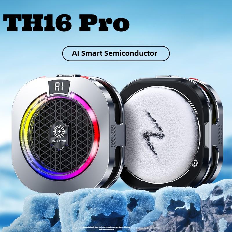 新しい TH16 プロモバイルクーラー 24 ワット磁気/バッククリップ氷冷却ラジエーターデジタルディスプレイ RGB ライトゲーム温度制御