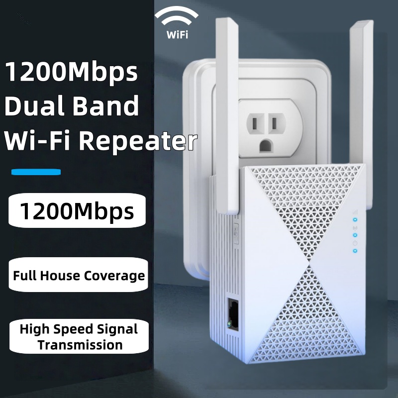 1200Mbps 2.4G 5GHz デュアルバンド WiFi リピーター ワイヤレス WiFi 信号エクステンダー アンプ ルーター 長距離ネットワーク信号ブースター