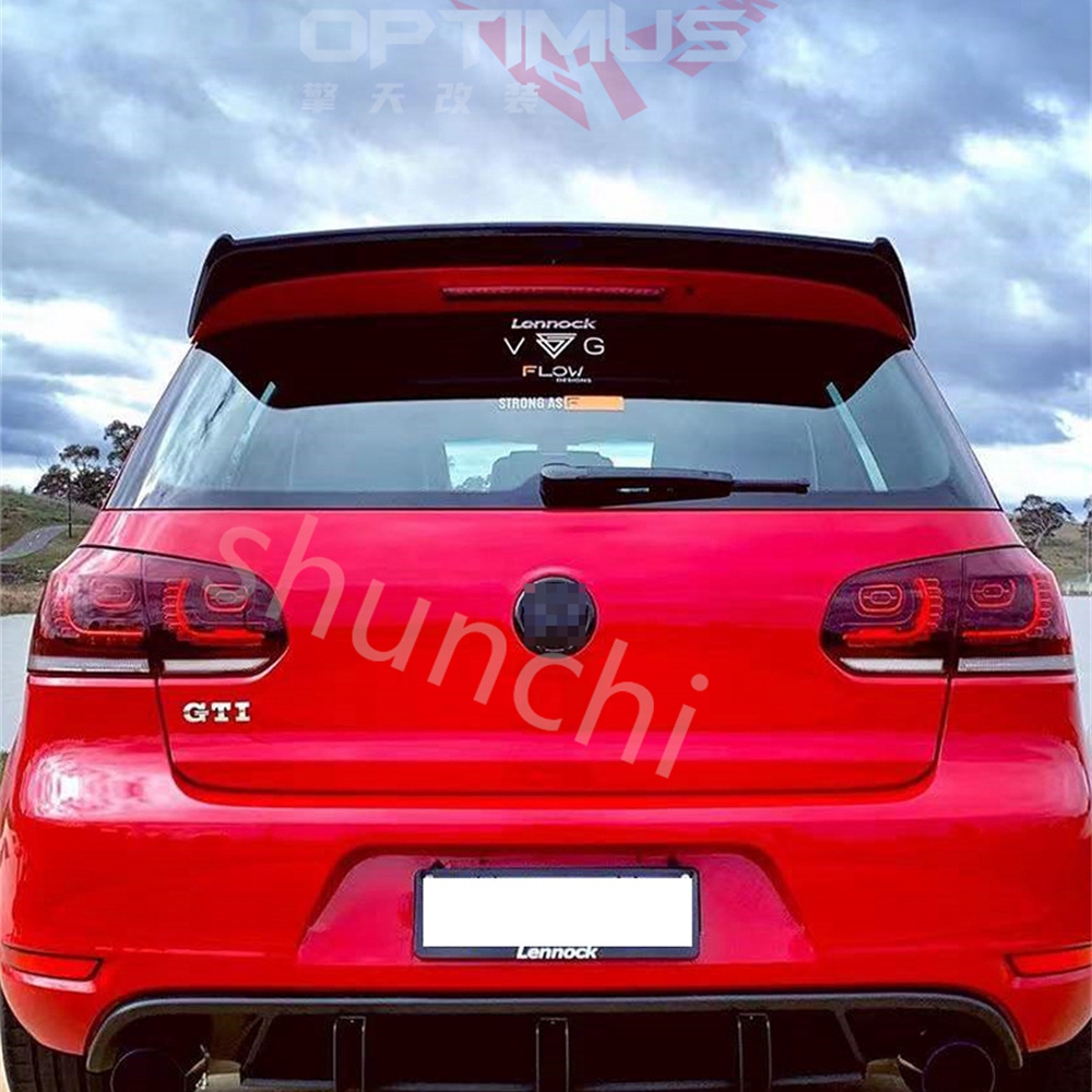 リアルーフスポイラーリップウィングスポイラーフォルクスワーゲン VW ゴルフ 6 MK6 VI GTI R20 2010-2013 ABS プラスチックリアウィングリップスポイラー