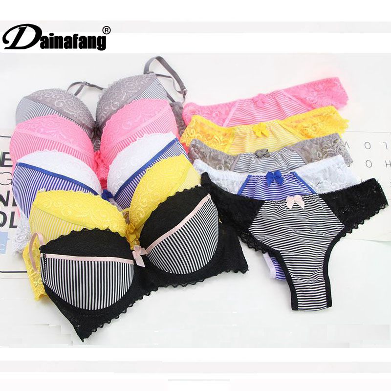 DaiNaFang プッシュアップ女性ブラジャーセットビッグブープセクシーなレースの下着パンティー BCDE カップ女性プラスサイズフランス女性ランジェリー