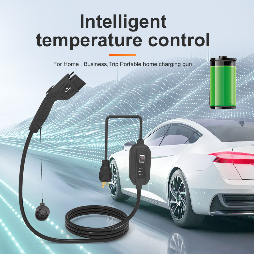 3.5KW 調整可能なポータブル Ev 充電コントローラ SAE J1772 タイプ 1 コネクタ Evse 充電ケーブル 8a 10a 13a 16a