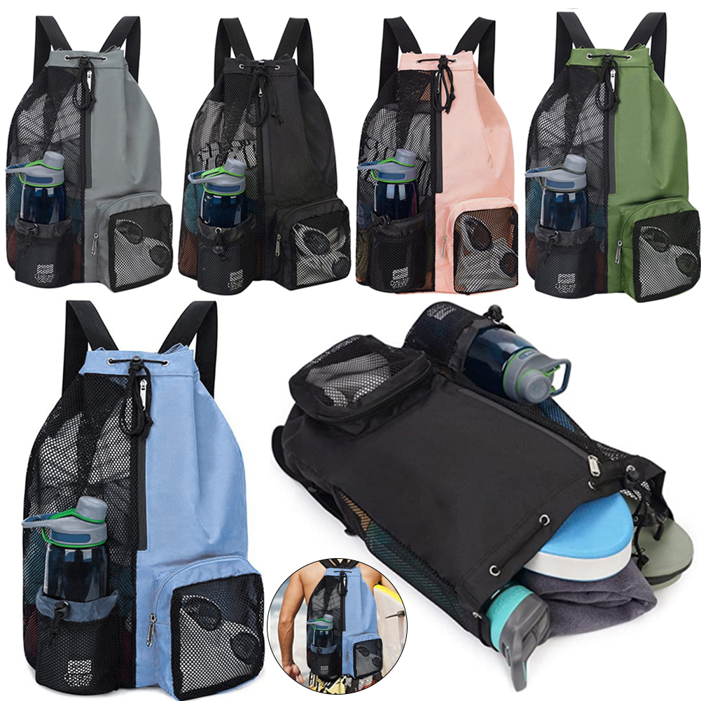 Mesh Drawstring Gym Bags for Swimming Pool Sports Beach Mesh Drawstring Backpack for Men Women Swimmers Workout Gear Cinch Bag