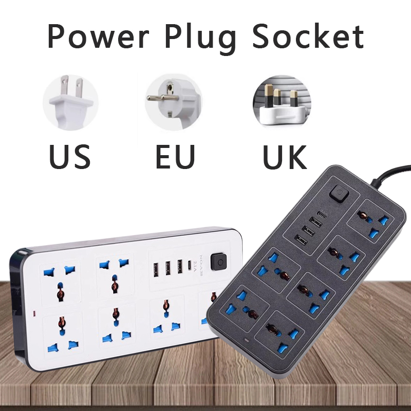 電源タップ EU US UK ユニバーサルプラグコンセント 電源タップ 1.8m 延長コード付き AC タイプ C USB ポート充電コンセント