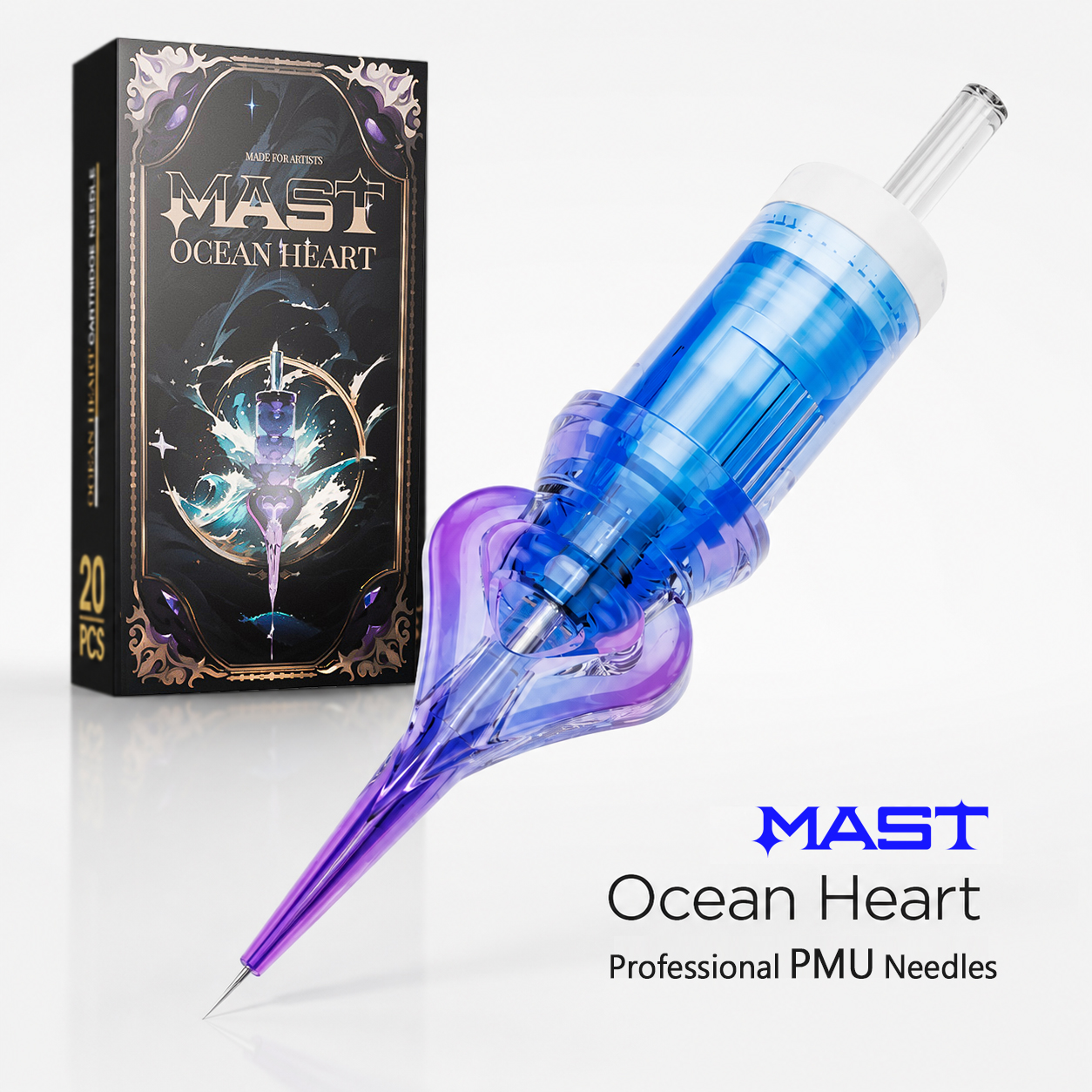 マストオーシャンハート PMU タトゥーカートリッジ針 1RL 使い捨てアートメイクリップ眉毛ラウンドライナー SMP Microblading 用品