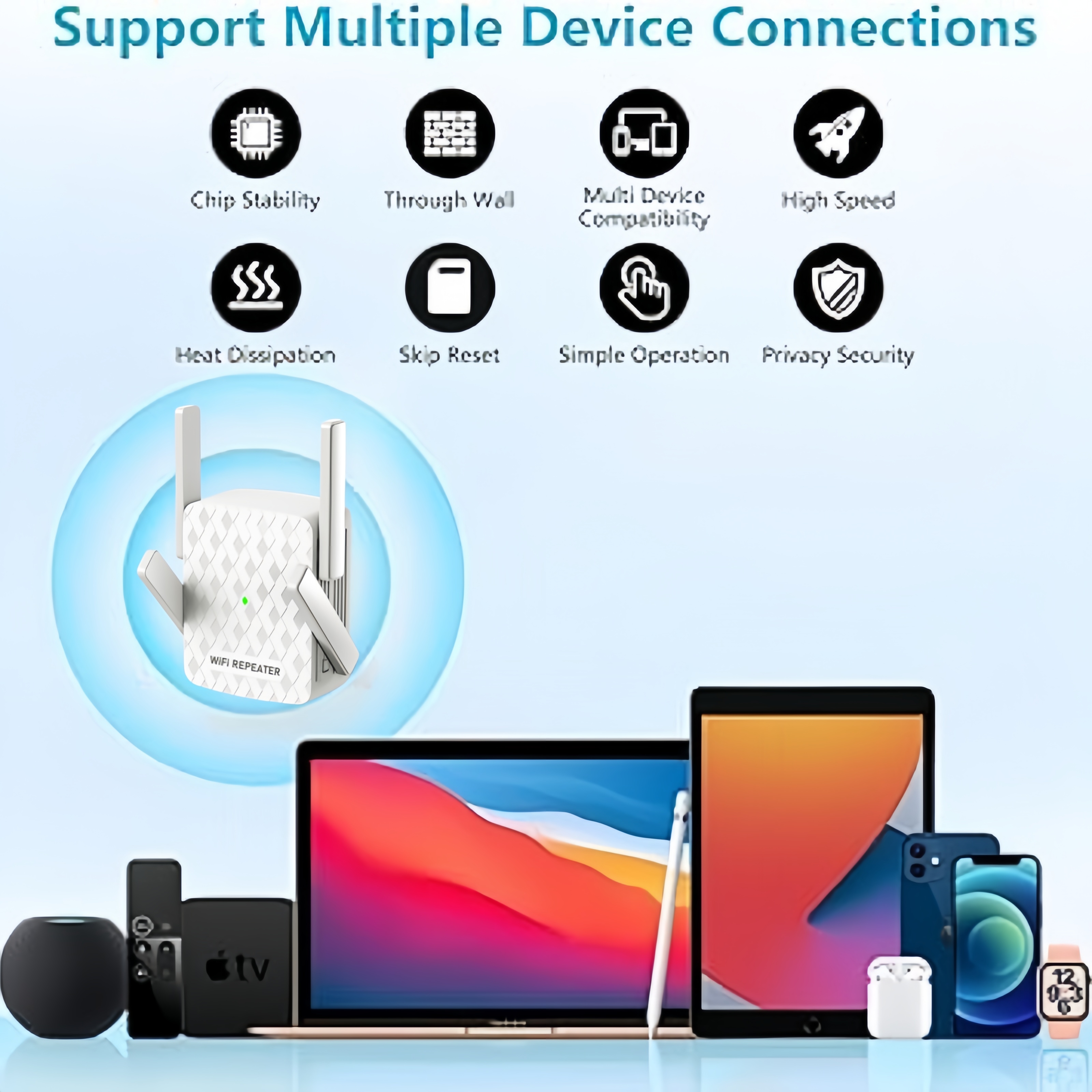 1200Mbps 5Ghz WiFi リピーター デュアルバンド WiFi エクステンダー アンプ 2.4G