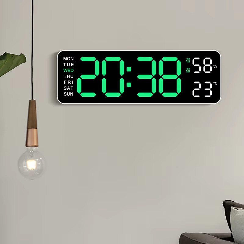 12 インチスマートミュート LED 電子ナイトアラーム壁時計モダンな卓上時計ミニマリスト温度計カレンダータイムキューブホーム