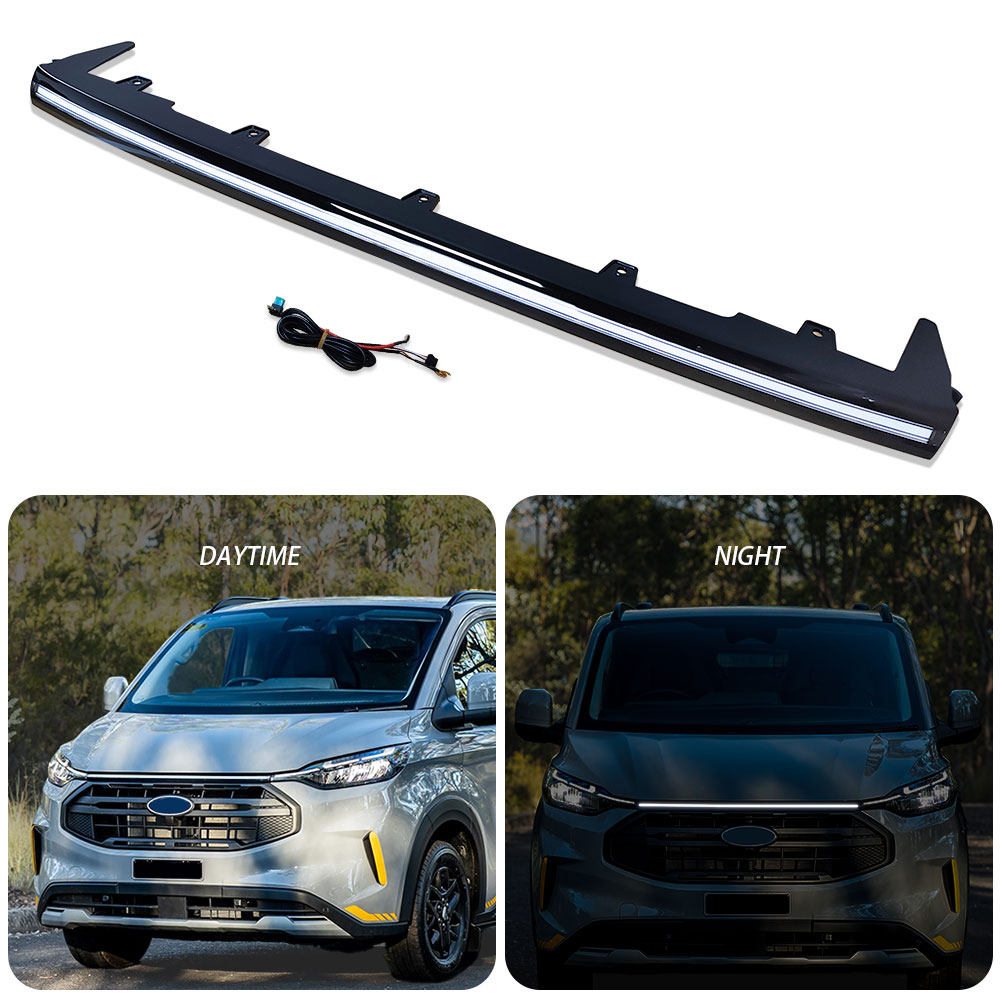 フロント LED スルーグリルライトフロントバンパーライトストリップフォードトランジットカスタム 2023 LED グリルライト自動車アクセサリー