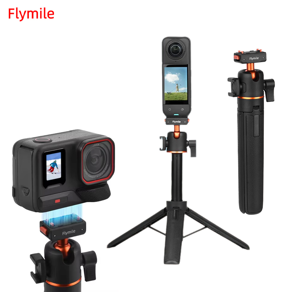 Flymile 三脚 Insta360 X5/Ace Pro/Ace Pro 2 クイックリリースベース磁気三脚調整可能な Selfie スティックカメラアクセサリー