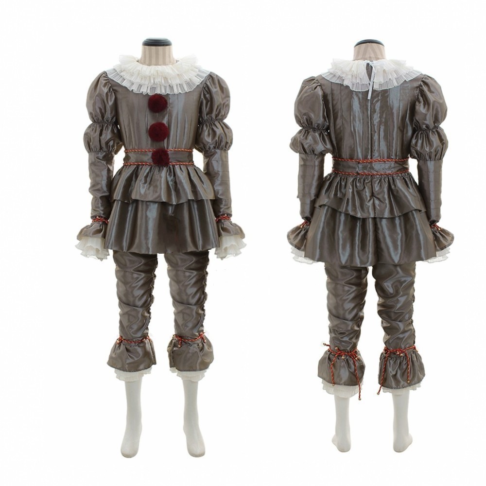 ハロウィン仮装ピエロペニーワイズコスプレ衣装スティーブンキング恐怖ピエロ衣装マスクスーツパーティー成人子供服