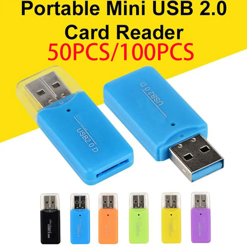 50-100 個ポータブルミニ USB 2.0 TF フラッシュカードリーダー携帯電話メモリカードアダプタラップトップ PC コンピュータノートブック Carmero