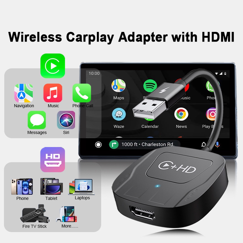 ワイヤレスビデオ CarPlay アダプターサポート Netflix/YouTube/Tiktok、OEM 有線 CarPlay 車用