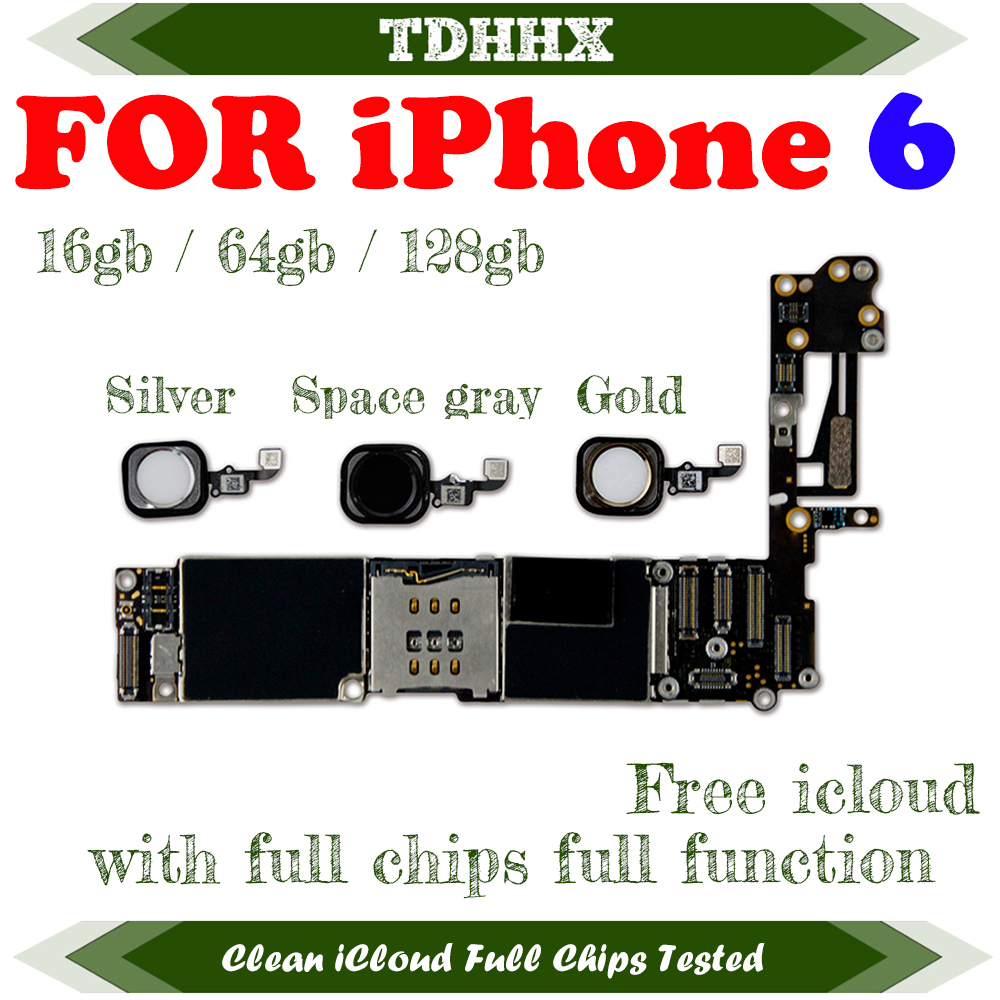 作業メインボード iPhone 6 タッチ ID 指紋フルチップマザーボード 16 グラム 64 グラム 128 ギガバイトロジックボードテスト済みプレート良い MB