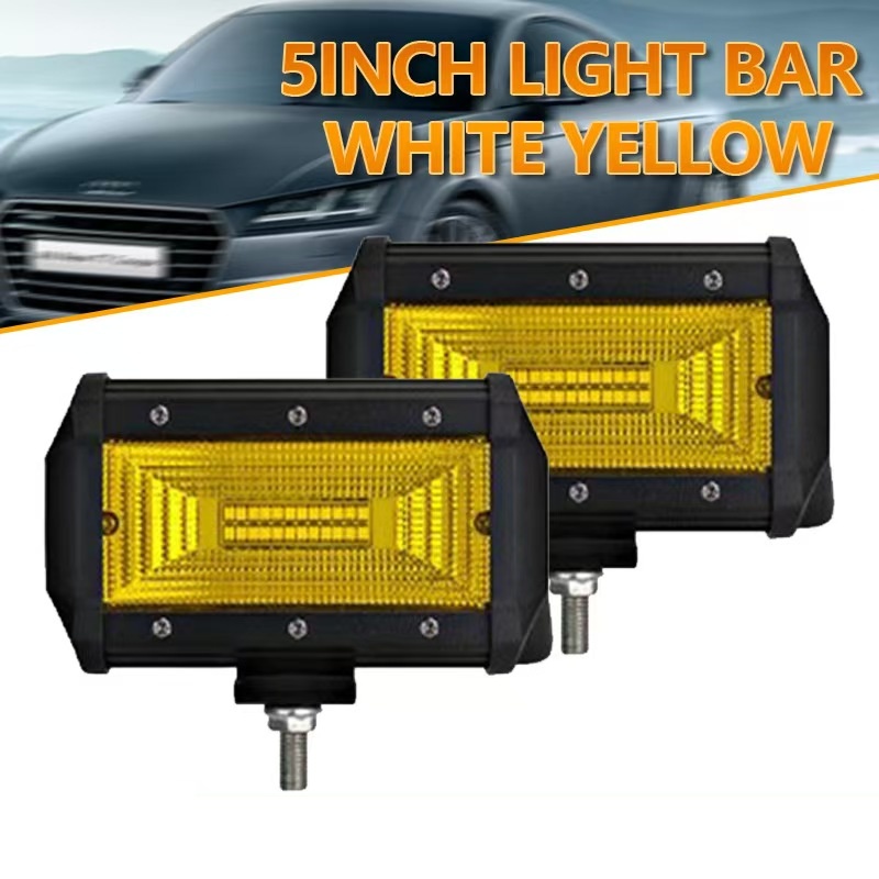 5 インチ車 LED ライトバーフラッドビーム 4 × 4 ワークランプオフロード黄色ライトヘッドライトボート SUV ATV オートバイフォグランプ 12V 24V