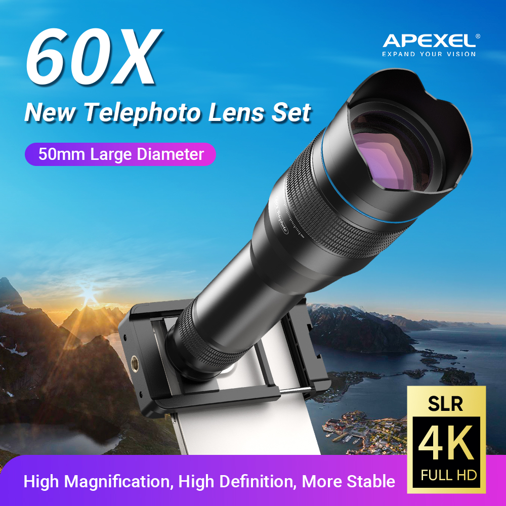 APEXEL アップグレードされた 60X 携帯電話望遠ズームレンズ単眼望遠鏡天体レンズ iPhone サムスンすべてのスマートフォン用