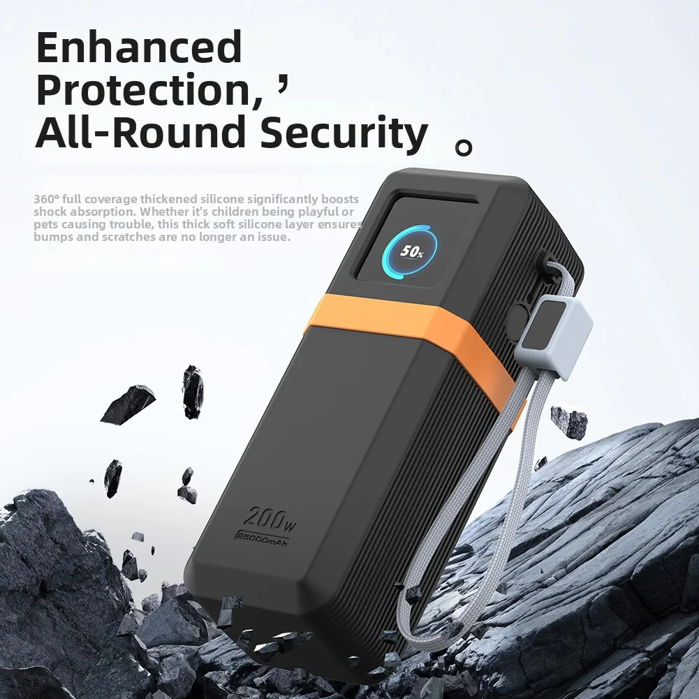 シリコーン保護ケース UGREEN 200 ワット電源銀行 25000mAh 保護防塵旅行保護カバー滑り止めアクセサリー