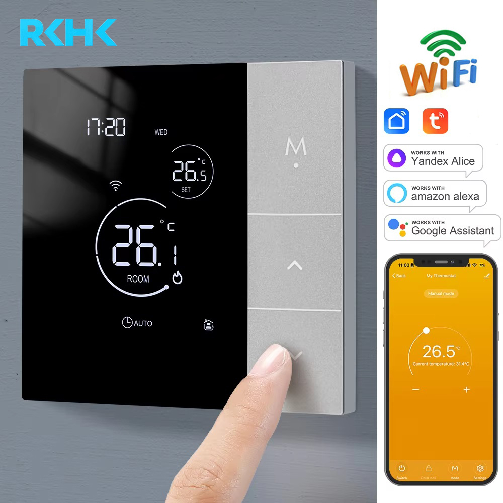 WiFi サーモスタット Tuya スマートホーム温度調節器ボイラー/電気/床暖房温度コントローラアリス Alexa Google