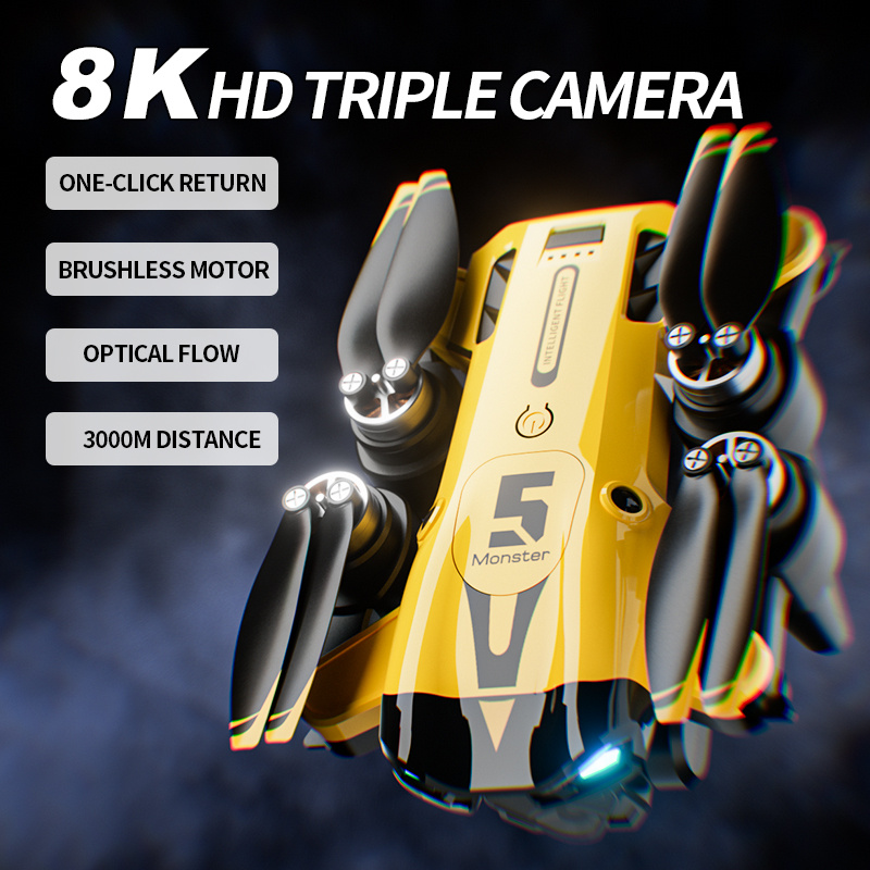 HD 空中ドローン 8K カメラ デュアルレンズスイッチ 水平垂直撮影 ジェスチャー 写真 ビデオ VR メガネ HDR イメージング アプリ制御 RC ドローン